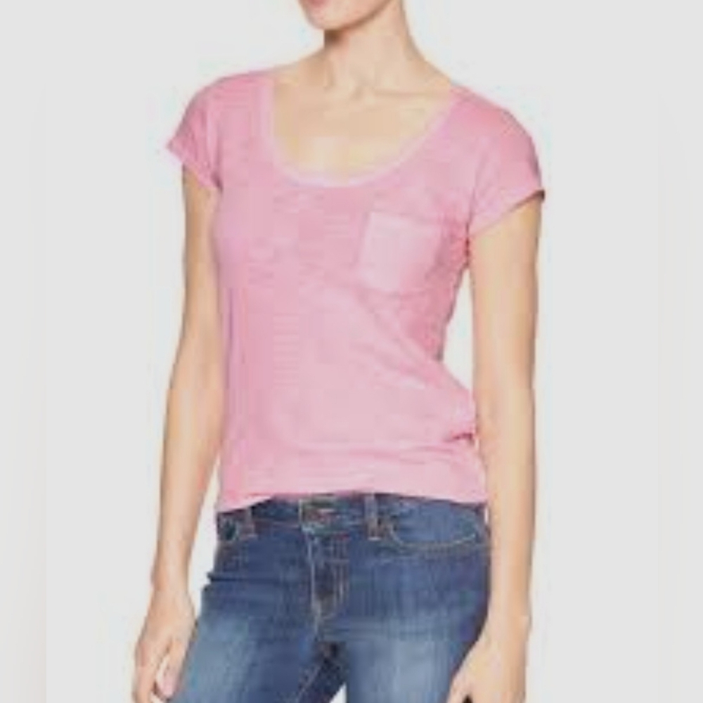 Gap Pink Burnout Cap Sleeve Easy Tee Athleisure